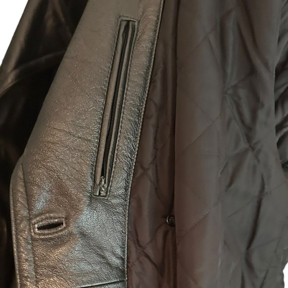 DOLCE & GABBANA MEN'S BLACK LEATHER PEACOAT JACKET / SZ 46 (LARGE) - Picture 7 of 15